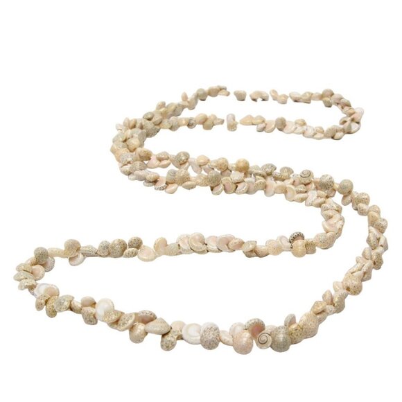 Vintage Shell Necklaces Chain Cowrie Seashell Seeds Beads Ivory White Tan Brown - Picture 6 of 10